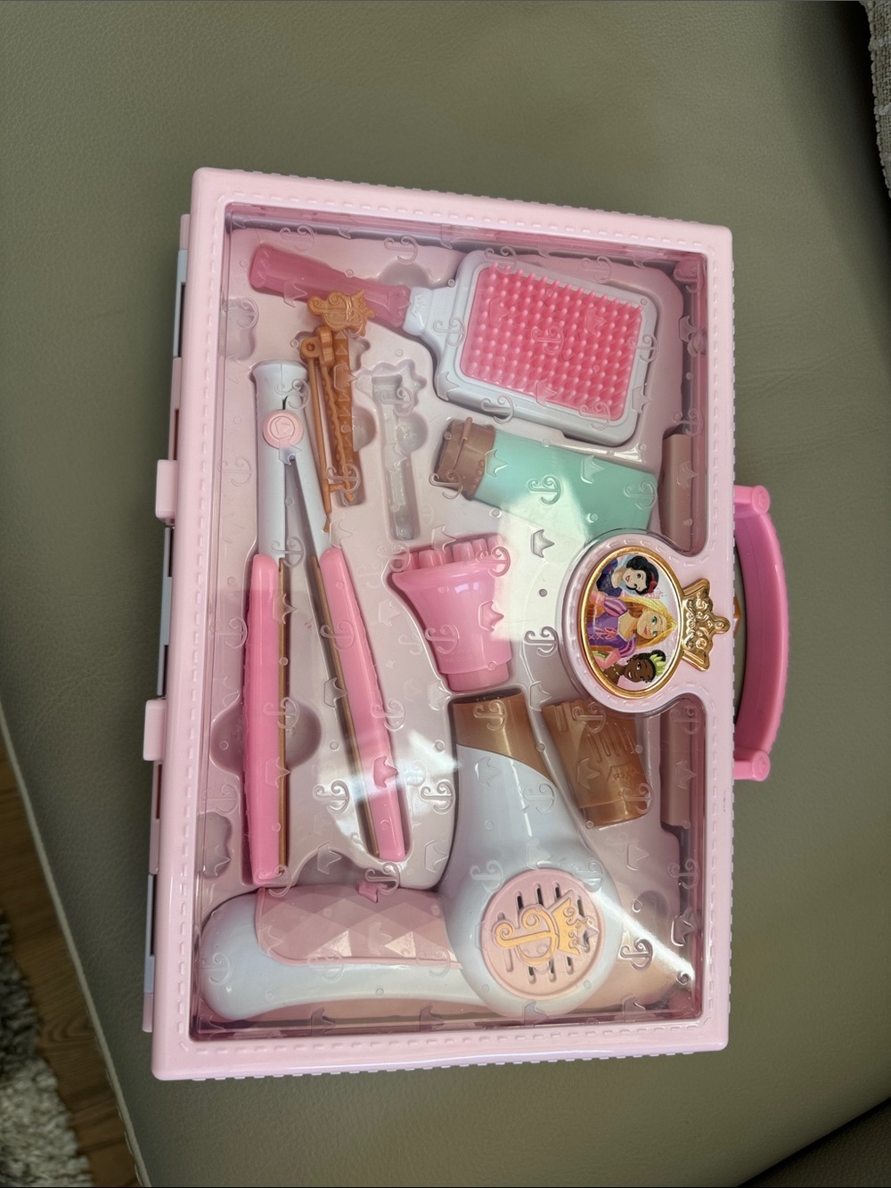 Pink Kids Hair Styling Playset - Pretend Salon Toy